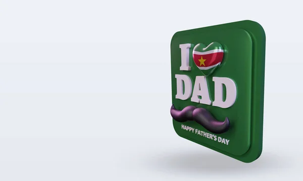 Fathers Day Suriname Love Flag Rendering Right View —  Fotos de Stock