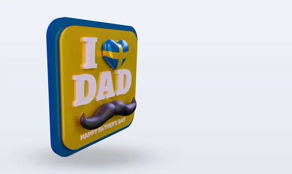 Fathers Day Sweden Love Flag Rendering Left View — Foto Stock