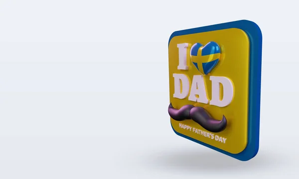 Pais Dia Suécia Amor Bandeira Renderização Visão Direita — Fotografia de Stock
