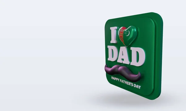 Fathers Day Turkmenistan Love Flag Rendering Right View — Stockfoto