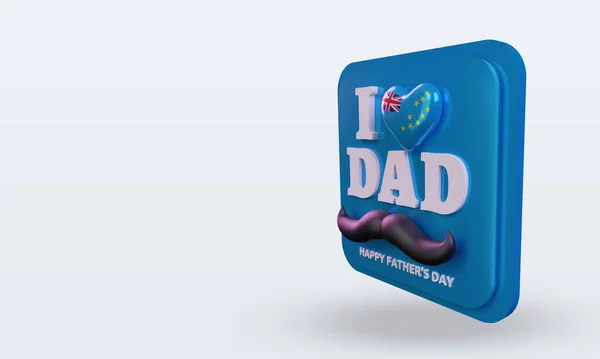 Fathers Day Tuvalu Love Flag Rendering Right View — стокове фото