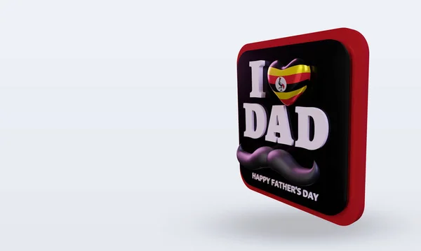 Fathers Day Uganda Love Flag Rendering Right View — Stock Photo, Image