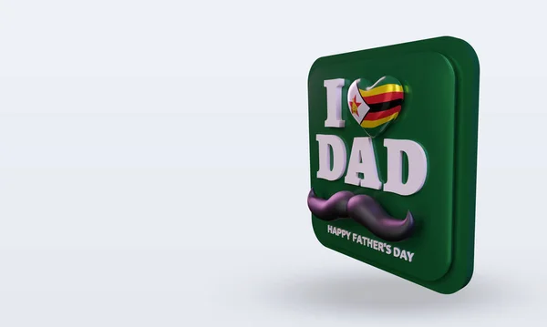 Fathers Day Zimbabwe Love Flag Rendering Right View — Zdjęcie stockowe