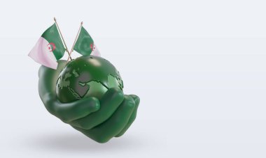 3d Dünya Çevre Günü Cezayir bayrağı sol görüşü yansıtıyor