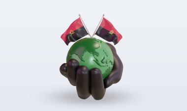 3d Dünya Ortamı Günü Angola bayrağı ön görünüm oluşturma