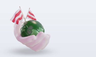 3d Dünya Çevre Günü Avusturya bayrağı sol görüşü yansıtıyor