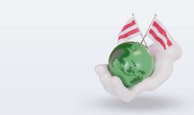 3d Dünya Çevre Günü Avusturya bayrağı sağa bakıyor