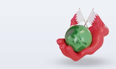 3d Dünya Çevre Günü Bahreyn bayrağı sağ görüşü yansıtıyor