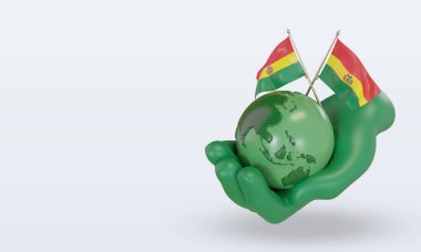 3d Dünya Ortamı Günü Bolivya bayrağı sağ görünümü