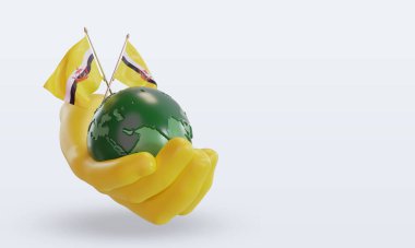 3d. Dünya Çevre Günü Brunei Darussalam bayrağı sol görüşü yansıtıyor