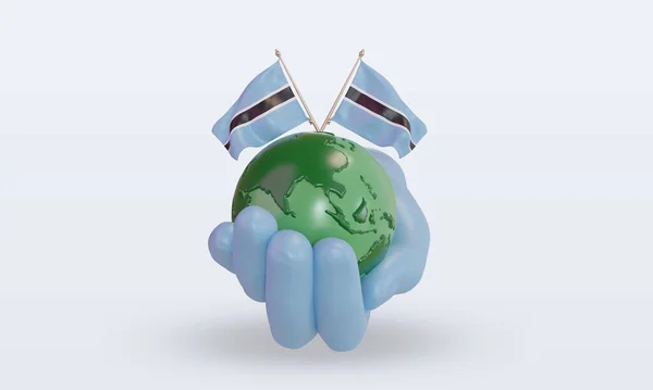 World Environment Day Botswana Flag Rendering Front View — Stockfoto