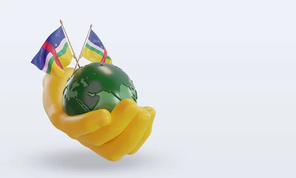 World Environment Day Central African Republic Flag Rendering Left View — Stockfoto