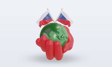3d Dünya Çevre Günü Çek Cumhuriyeti bayrağı cephe görüntüsü veriyor