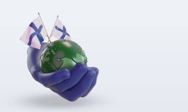 3d Dünya Çevre Günü Finlandiya sol görüşün rendelendiği bayrak
