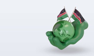3d Dünya Ortamı Günü Kenya bayrağı sağ görünümü görüntülüyor
