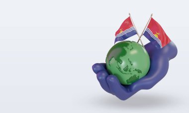 3d Dünya Ortamı Günü Kiribati bayrağı sağ görünümü görüntülüyor