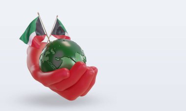 3d Dünya Ortamı Günü Kuveyt bayrağının sol görünümü
