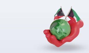 3d Dünya Ortamı Günü Kuveyt bayrağı sağ görünümü