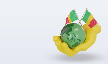 3d Dünya Ortamı Günü Mali bayrağı sağ görünümü görüntülüyor