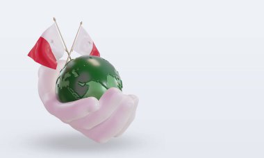 3d Dünya Ortamı Günü Malta bayrağı sol görünümü yansıtıyor