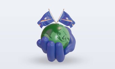 3d. Dünya Çevre Günü Marshall Adaları bayrağı cephe görüntüsü oluşturuyor
