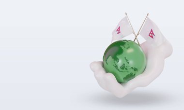 3d Dünya Ortamı Günü Nepal bayrağı sağ görünümü görüntülüyor