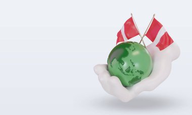 3d Dünya Ortamı Günü Peru bayrağı sağ görünümü görüntülüyor