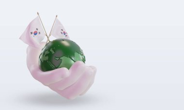 3d. Dünya Çevre Günü Güney Kore bayrağı sol görüşü yansıtıyor