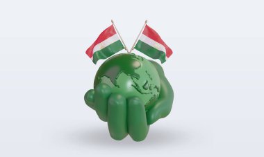 3d. Dünya Çevre Günü Tacikistan bayrağı ön görünüm oluşturuyor