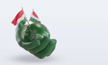 3d Dünya Çevre Günü Tacikistan bayrağı sol görüşü yansıtıyor