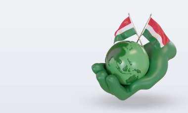 3d Dünya Çevre Günü Tacikistan bayrağı doğru görünüm veriyor