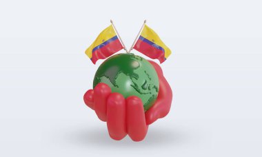 3d. Dünya Çevre Günü Venezuela bayrağı ön görünüm oluşturuyor