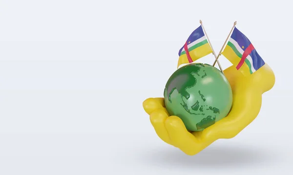 World Environment Day Central African Republic Flag Rendering Right View — Zdjęcie stockowe