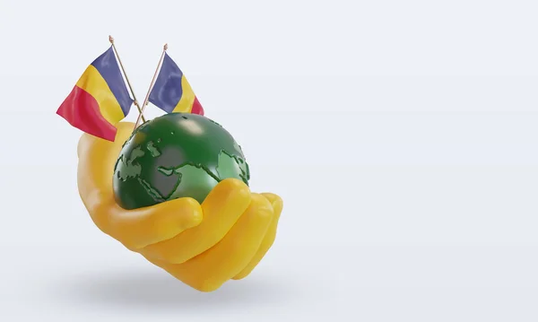 World Environment Day Chad Flag Rendering Left View — Stockfoto