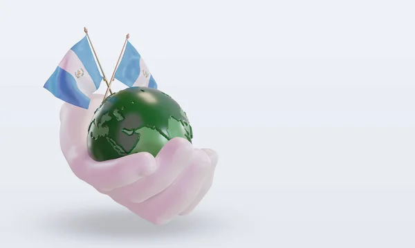 World Environment Day Guatemala Flag Rendering Left View — Fotografia de Stock