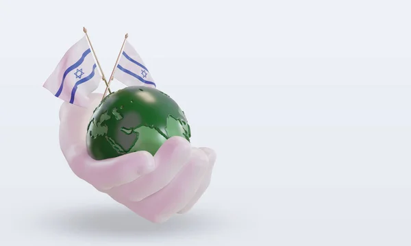 World Environment Day Israel Flag Rendering Left View — Foto de Stock