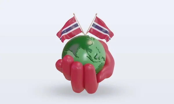 World Environment Day Thailand Flag Rendering Front View — Stockfoto