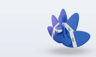 3D Uluslararası yoga günü El Salvador bayrağı doğru görünüm veriyor