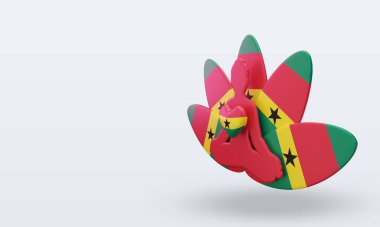 3D Uluslararası yoga günü Gana bayrağı sağa bakıyor