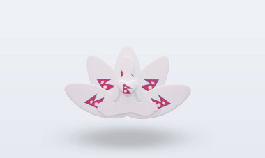 3D Uluslararası yoga günü Nepal bayrağı ön görünümü yansıtıyor