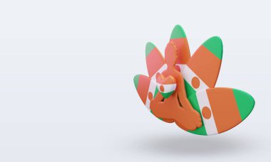 3D Uluslararası yoga günü Nijer bayrağı sağa bakıyor
