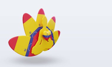 3D Uluslararası yoga günü Venezuela bayrağı sol görüşü yansıtıyor