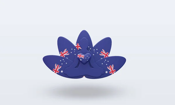 Διεθνής Ημέρα Γιόγκα Αυστραλία Σημαία Καθιστώντας Μπροστινή Άποψη — Φωτογραφία Αρχείου