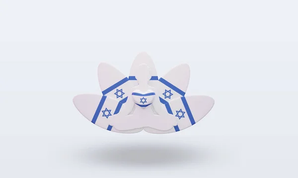 International Yoga Day Israel Flag Rendering Front View — Stok Foto