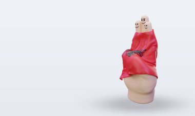 3d dostluk günü Arnavutluk bayrağı sağa bakıyor