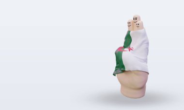 Dostluk günü parmak Cezayir bayrağı sağa bakıyor.