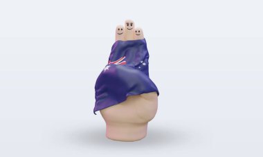 3d dostluk günü parmak Avustralya bayrağı ön görünüm sunuyor