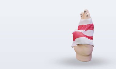 3d dostluk günü parmak Avusturya bayrağı sağa bakıyor