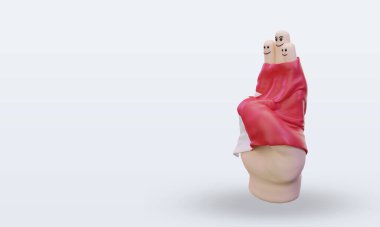 3d dostluk günü parmak Bahreyn bayrağı doğru görünüm veriyor