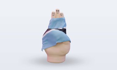 Dostluk günü parmağı Botswana bayrağının ön görüntüsü